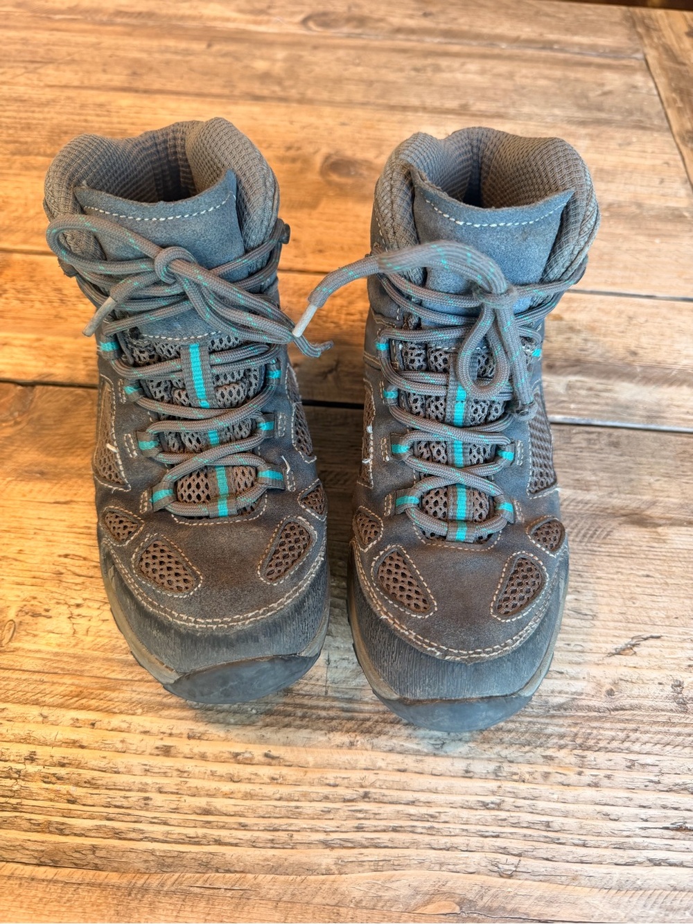 Kids Vasque Gray and Teal Hiking Boots - Youth Size 4